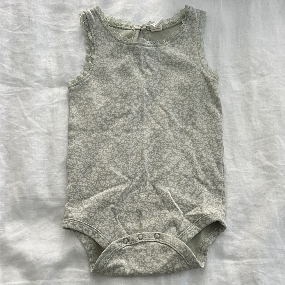 Floral Sleeveless Baby Onesie
